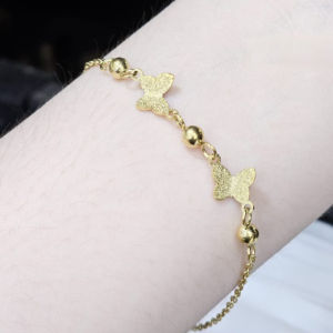 Gelang Rantai Titanium Kupu Mix Bola GLT-496