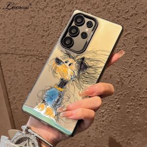 Cartoon Cute Dog Case for Samsung Galaxy S25 S24 Ultra S23 S22 S21 Plus S20 FE A55 A16 A56 A54 A35 Hard Matte Ultra Slim Cover