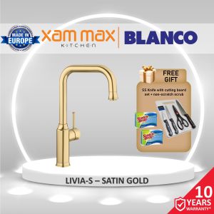 Blanco Livia-S Sink Mixer | Pull Down Spray | Manganese Satin Gold | High Pressure