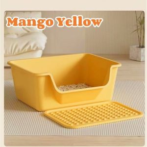 Cat Litter Box with Cleaning Mat Extra Large Cat Toilet Edge Splash Proof Cat Litter Tray Pet Supply