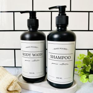 PREMIUM - Botol Isi Ulang Sabun Cair 500 ml Hitam