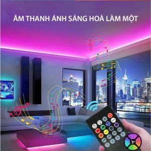 Đèn dây LED RGB 16 triệu màu bọc silicon tự dán điều khiển từ xa bằng app decor trang trí phòng bảo hành 6 tháng ZI