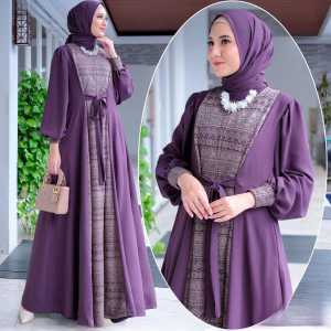 Gamis abaya jumbo brukat malika ukuran L XL XXL 3XL 5XL fashion muslim gamis kondangan