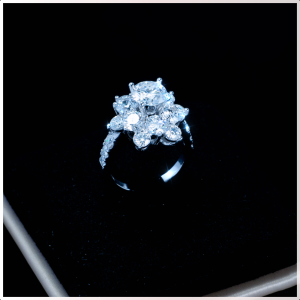 Nhẫn nữ Bạc 925 Xi Kim Moissanite Viên Chủ 6.3mm KNNU0013 Kim Luxury
