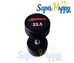 ดัมเบลกลมหุ้มยาง 22.5 กิโล (1 ข้าง)ดัมเบลหัวกลม Life Fitness ดัมเบลหุ้มยาง Fixed Weight Round Rubber Dumbbell