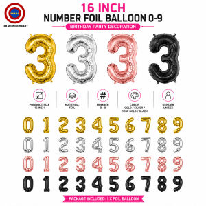 16 Inch Rose Gold Number Foil Balloons 0-9 | Birthday Wedding Party Decoration