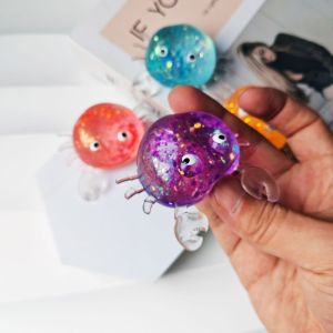 OKDEALS Lấp lánh Đồ chơi con cua nhỏ đàn hồi chậm TPR Mềm mại Đồ chơi giảm căng thẳng Phim hoạt hình Sáng tạo Mực nhồi nhân Quà tặng trẻ em