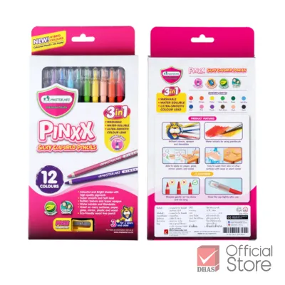 Master Art ดินสอสีระบายน้ำ 12 สี รุ่น Pinxx เสริมพัฒนาการเด็ก - จำนวน 1 กล่อง