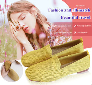 kawo123 Womens Oxfords flying woven soft-soled shoes