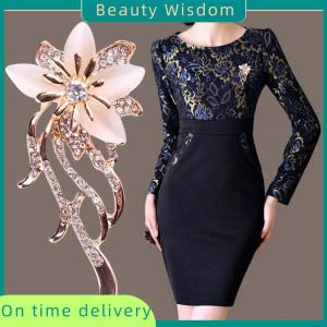 Beauty Wisdom Opal Flower Brooch Rhinestone Brooch Pin Wedding Party Women Jewelry