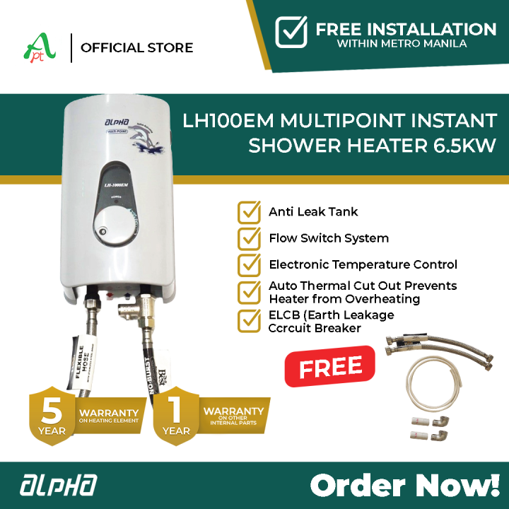 APT Alpha Multipoint Instant Shower Water Heater 6.5KW LH100EM | Lazada PH