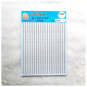 TJ Shop เบอร์เงินสด (ชุดที่2 ) 000999 เบอร์เงินหวย 3 ตัวท้าย ตารางเบอร์ บัตรเบอร์เงิน เบอร์ทอง ตารางหวย  ตารางเบอร์เงิน ป้ายเบอร์ทอง 000-999