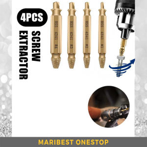 4-PCS 4341 DAMAGED SCREW EXTRACTOR DRILL BIT GUIDE SET BROKEN BOLT FASTENER REMOVAL TOOL EASY OUT CARPENTRY SET