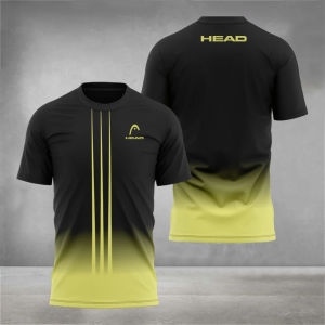 แบดมินตันฟิตเนสแฟชั่นเสื้อยืดผู้ชายการพิมพ์ดิจิตอล 3 มิติเทนนิสกลางแจ้งฤดูร้อน