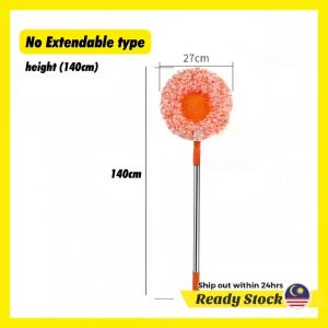 180cm Orange Extendable Microfiber Dust Sunflower Mop Rotating Head Removable Cloth Mop Lantai Supplies