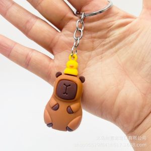 【Local Seller】Cartoon Capybara Keychain Couple Bag Charm Capybara Plush Toy Event Gift Jewelry Accessory Pufferfish