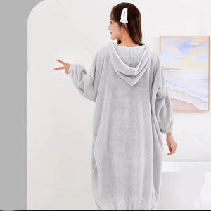 Vivirich Female adult thickened warm robe waterabsorbent quickdrying hooded bathrobe
