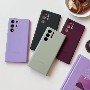 Compatible with Samsung Original S22U Liquid Silicone Phone Case S22+ Full Edge Protection Case S22 Solid Color Back Cover