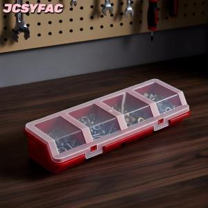 JCSYFAC Vít Organizer 4 ngăn Box với nắp màu xanh đỏ đen nhựa cho phần cứng linh kiện điện tử lưu trữ