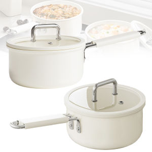 White Ceramic Nonstick Saucepan Easy To Clean Small Kitchen Pots for Restaurant Household Cooking
