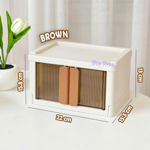 Mini Wafer Box กล่องเก็บของพลาสติกจิ๋ว สำหรับวางโต๊ะ พับเก็บได้ ประกอบง่าย มีฝาปิดตัวล็อค กันน้ำ กันฝุ่น วางซ้อนกันได้