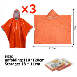Thermal Blanket Reflective Outdoor First Aid Foil Survival Raincoat Emergency Hiking Warm Raincoat