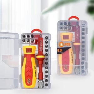18 in 1 Insulated Screwdriver Set Electrician Hand Tool Multifunctional Electrician Slotted Bits Magnetic Screwdriver