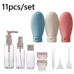 ❤️【Same Day Delivery】 11pcs/set Silica Gel Bottle Refillable Bottles Lotion Holder Sub Emulsion Travel Containers Liquids Makeup Pp Latex Suit Travel-Organizer