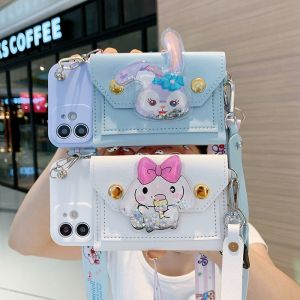 Realme C55 C53 C35 C33 C25 C25S C25Y C21Y C21 C20 C17 7i C15 C12 C11 5, 5, 5S, 5i, 6, 6S, 7, 8, 9 Pro, 9i, ทรายเหลวรูปการ์ตูนเคสโทรศัพท์กระเป๋าสตางค์หนังสายคล้องผู้ชาย