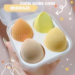 Chibi Home Care Beauty Blender Egg Sponge Make Up Kering Dan Basah Spons Blender Foundation Applicator Sponge 4 In 1 { isi 4 pcs}