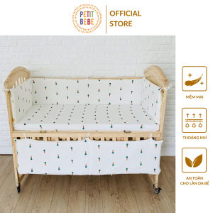Bộ 4 tấm quây cũi cho bé 62x114cm PETIT BEBE vải muslin nhiều họa tiết êm ái an toàn