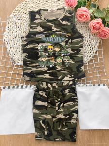 Bộ Quần Áo Cotton Cổ Tròn Camo Phong Cách ARMY Cho Bé Trai 1-7 Tuổi - Thủy Tiên Shop