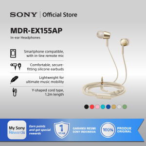 Earphone Sony MDR-EX155AP Handsfree Mass Model In-Ear With Microphone Headset Headphone
