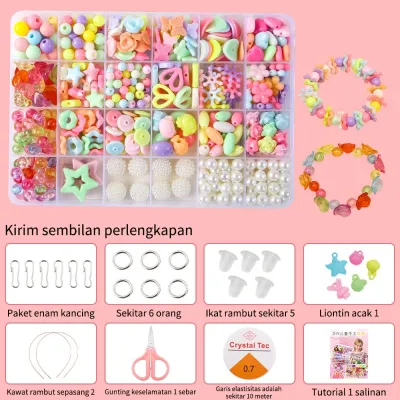 diy ชุดลูกปัด ร้อยลูกปัด diy 24ช่องพร้อมอุปกรณ์ครบเซ็ต เครื่องประดับDIY ชุดหัดร้อยลูกปัด