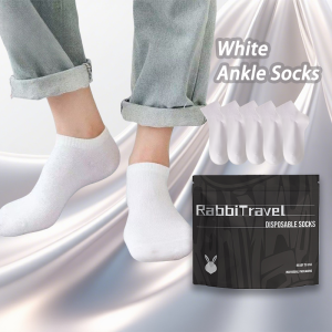 RabbiTravel Disposable Cotton Socks for Men Perfect Travel Companion Ultra-Soft Comfort Breathable & Moisture-Wicking