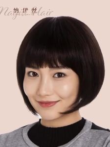 Natural Bangs Voluminous Bob Wig Full Coverage Premium Breathable No Glue Needed All-Day Comfort