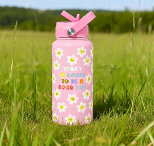 1000ML Water Bottle Double Vacuum Insulated Tumbler Ultra Large Matte Sport Bottle with free straw 304 stainless steel