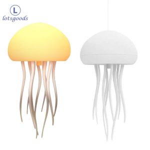 Colorful LED Jellyfish Lamp with Voice Control - Indoor Night Light with Dancing Legs for Bedroom and Living Room Decor