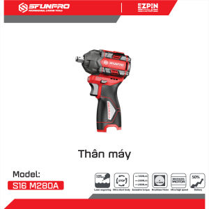 [S16 M280A] Máy Mở Ốc Bulong 280Nm SFRUNPRO Động Cơ Brushless 3 Cấp Chỉnh Lực Chính hãng