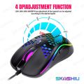 SKYSHIU M1 RGB Hollow Mouse Wired Gaming Mouse Lightweight Compatible with PC/Computer/Laptop. 
