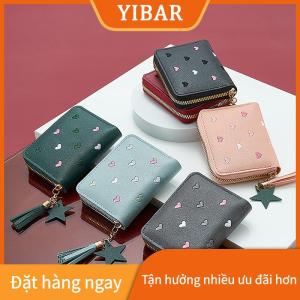 YIBAR Phụ Nữ Ví phụ nữ mini nhỏ ngắn tua Ví cô gái dễ thương dây kéo PU da đồng xu Ví nữ tay ví ví