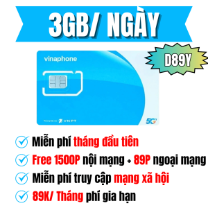 Sim Vinaphone 5G D89Y FULL DATA TỐC ĐỘ CAO Truy Cập Mạng xã Hội + FREE NGHE GỌI - Tặng 1 Tháng Đầu Dùng Thử | FREESHIP - CHƯA KÍCH HOẠT