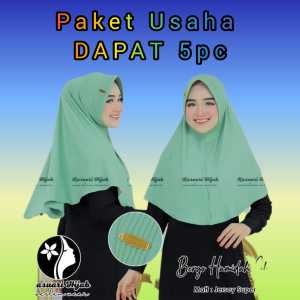 PAKET USAHA 5pc BERGO HAMIDAH XL - REAL PICT-KASUARI HIJAB STYLE