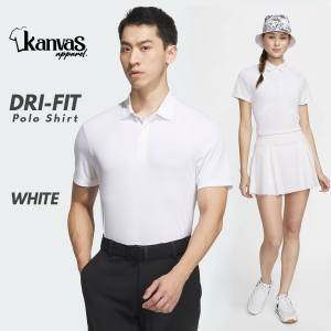Kanvas Drifit Polo Shirts for Men & Women Quick-Dry Active Gym Sportswear Top Mens T-shirts Workout Clothes Plain White