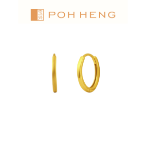 Poh Heng Jewellery 22K Huggie Earrings in Yellow Gold[Price By Weight]