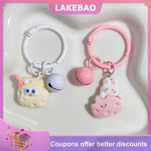 【LAKEBAO】 Dễ thương phim hoạt hình pho mát keychain sáng tạo đáng yêu Túi Mặt dây chuyền Keyring cô gái schoolbag trang trí cho tình bạn Quà Tặng
