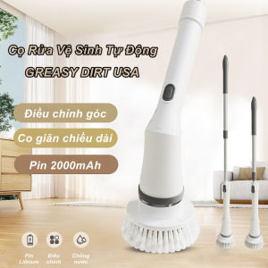 Cọ Rửa Vệ Sinh Tự Động GREASY DIRT USA Không Dây  Tích Hợp Pin 2000mAh + Tặng kèm 6 đầu bàn chải - WorldMart