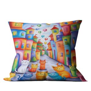 SARUNG BANTAL PRINTING MOTIF CAT/KUCING - Meow Art Series Kucing lucu & Gemas-