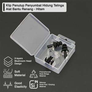 Clip Klip Penutup Penyumbat Hidung Telinga Alat Bantu Renang Earplug
