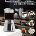 Stovetop Espresso Maker and Coffee Maker, Classic Moka Pot, Crystal Glass-top & Stainless Steel Coffee Maker Mocha Pot, Greca De Cafe, Cuban and Italian Coffee Maker for Cafetera Cubana (240ml). 